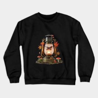 Vintage Lantern with Butterfly and Autumn Leaves Crewneck Sweatshirt