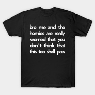 Bro Me And The Homies Are Really Worried That You Don't Think That This Too Shall Pass T-Shirt