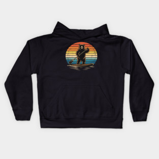 Paddle Boarding Bear SUP Stand Up Paddle Board Kids Hoodie