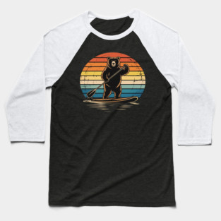 Paddle Boarding Bear SUP Stand Up Paddle Board Baseball T-Shirt