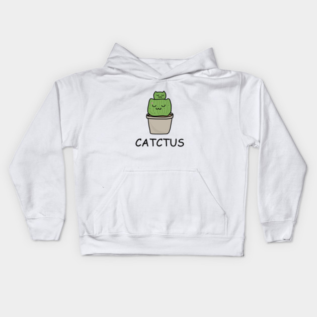 Catctus Cute Funny Cactus Cat Plant Kids Hoodie by logiamerch
