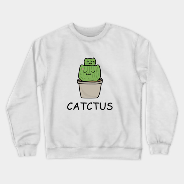 Catctus Cute Funny Cactus Cat Plant Crewneck Sweatshirt by logiamerch
