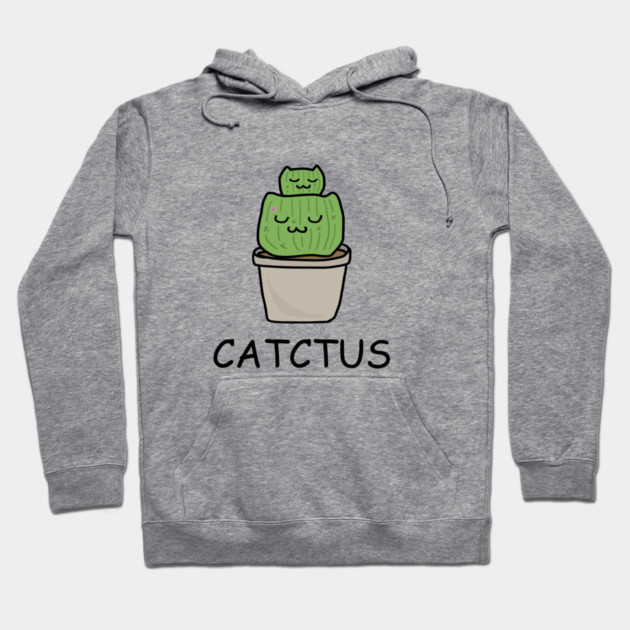 Catctus Cute Funny Cactus Cat Plant Hoodie by logiamerch