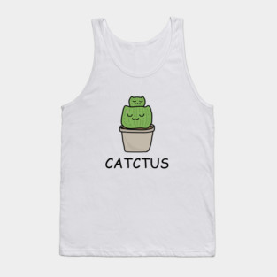 Catctus Cute Funny Cactus Cat Plant Tank Top