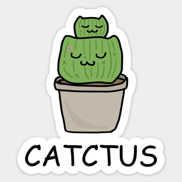 Catctus Cute Funny Cactus Cat Plant Sticker by logiamerch