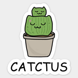 Catctus Cute Funny Cactus Cat Plant Magnet
