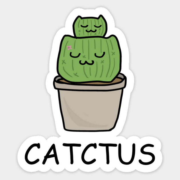 Catctus Cute Funny Cactus Cat Plant Magnet by logiamerch