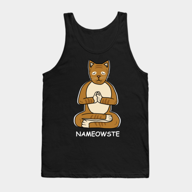 Nameowste Cat Meditation Yoga Cat Lover Namsate Tank Top by logiamerch