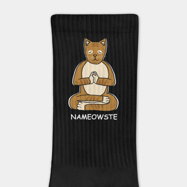 Nameowste Cat Meditation Yoga Cat Lover Namsate by logiamerch