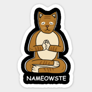 Nameowste Cat Meditation Yoga Cat Lover Namsate Sticker