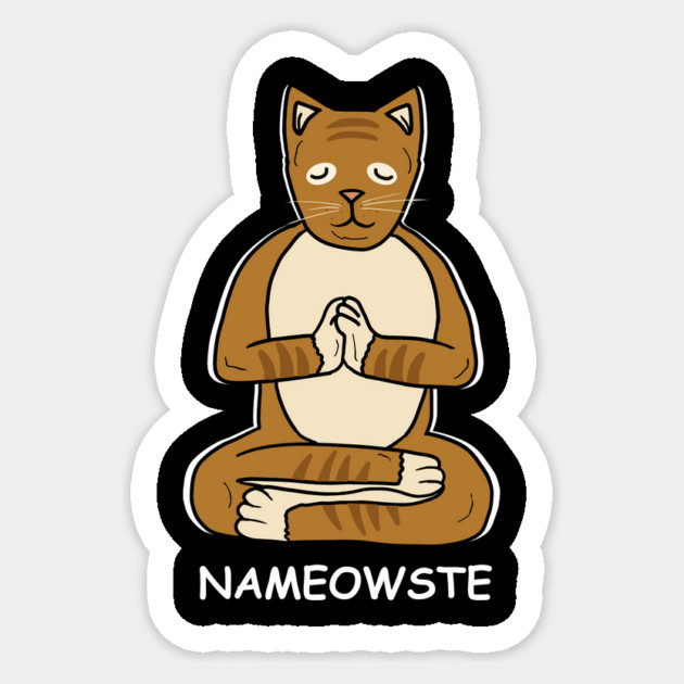 Nameowste Cat Meditation Yoga Cat Lover Namsate Sticker by logiamerch