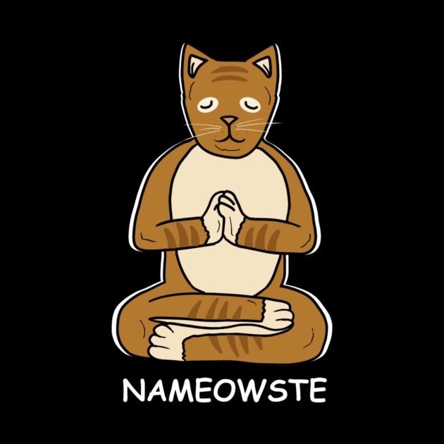 Nameowste Cat Meditation Yoga Cat Lover Namsate by logiamerch