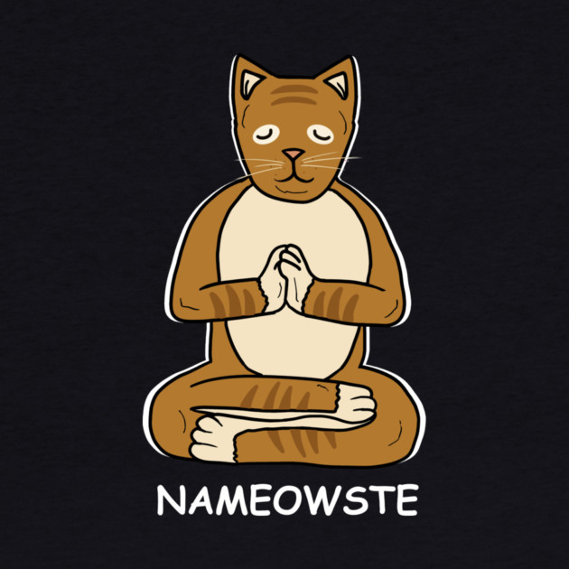 Nameowste Cat Meditation Yoga Cat Lover Namsate by logiamerch