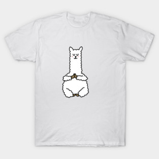 Cute Llama Alpaca Meditation Namaste Yoga T-Shirt