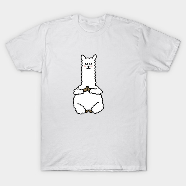 Cute Llama Alpaca Meditation Namaste Yoga T-Shirt by logiamerch