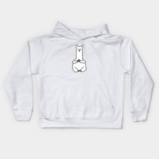 Cute Llama Alpaca Meditation Namaste Yoga Kids Hoodie
