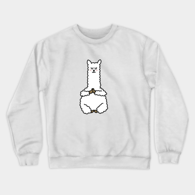 Cute Llama Alpaca Meditation Namaste Yoga Crewneck Sweatshirt by logiamerch