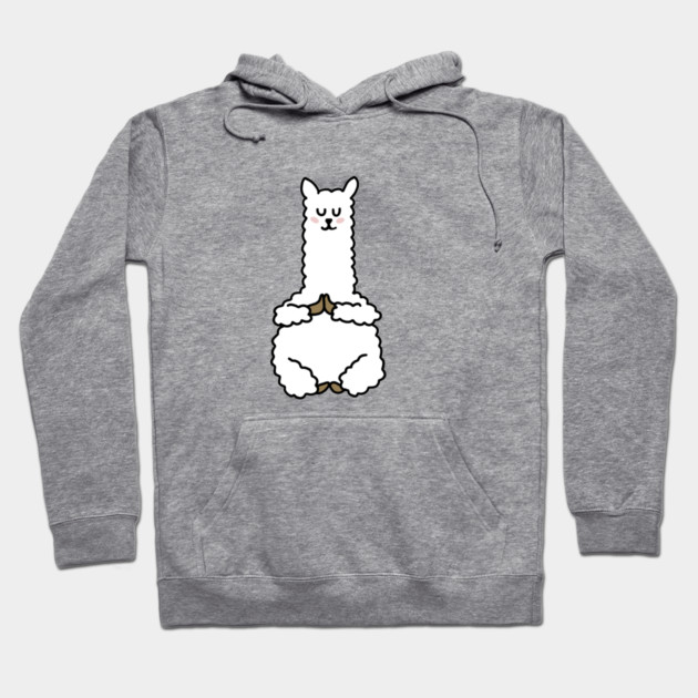 Cute Llama Alpaca Meditation Namaste Yoga Hoodie by logiamerch
