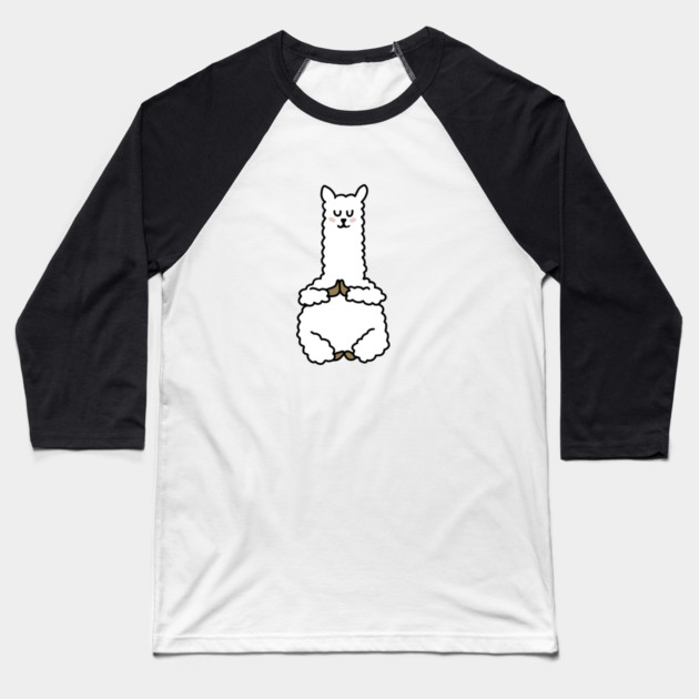 Cute Llama Alpaca Meditation Namaste Yoga Baseball T-Shirt by logiamerch
