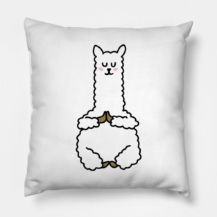 Cute Llama Alpaca Meditation Namaste Yoga Pillow