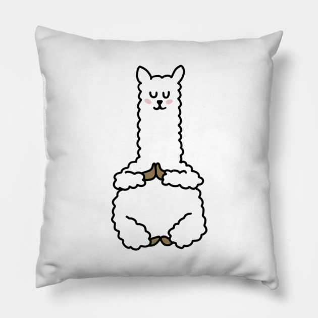 Cute Llama Alpaca Meditation Namaste Yoga Pillow by logiamerch