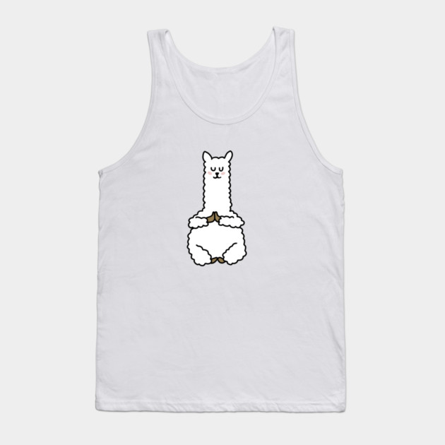 Cute Llama Alpaca Meditation Namaste Yoga Tank Top by logiamerch