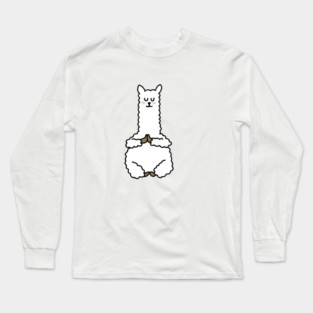 Cute Llama Alpaca Meditation Namaste Yoga Long Sleeve T-Shirt