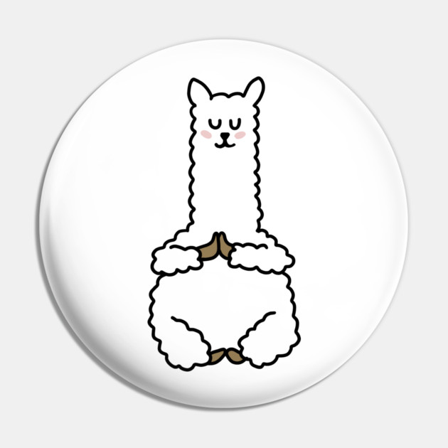 Cute Llama Alpaca Meditation Namaste Yoga Pin by logiamerch