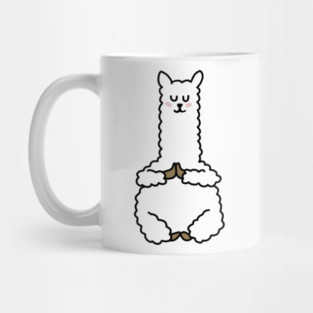 Cute Llama Alpaca Meditation Namaste Yoga Mug
