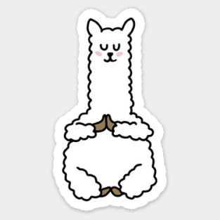Cute Llama Alpaca Meditation Namaste Yoga Sticker