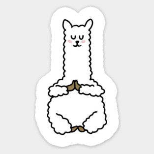Cute Llama Alpaca Meditation Namaste Yoga Magnet