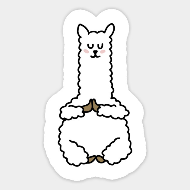 Cute Llama Alpaca Meditation Namaste Yoga Magnet by logiamerch