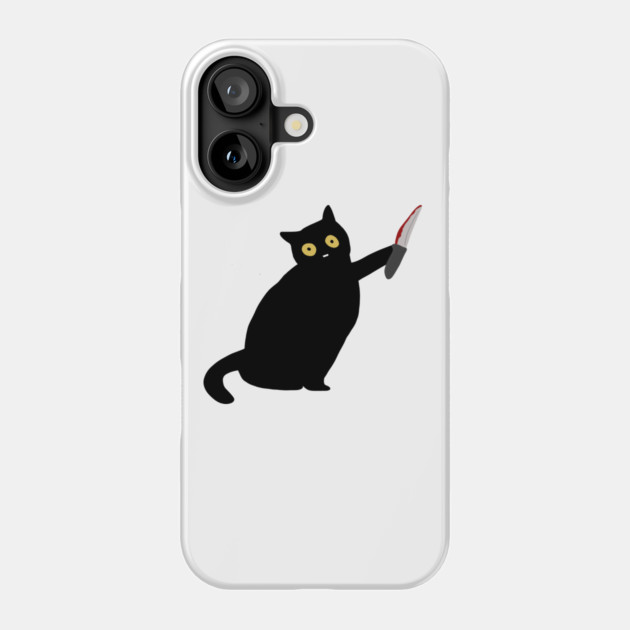Funny Killer Black Cat Halloween Phone Case by logiamerch