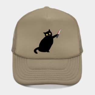 Funny Killer Black Cat Halloween Hat