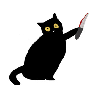 Funny Killer Black Cat Halloween T-Shirt