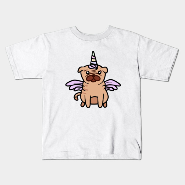 Cute Pug Unicorn Dog Lover Kids T-Shirt by logiamerch