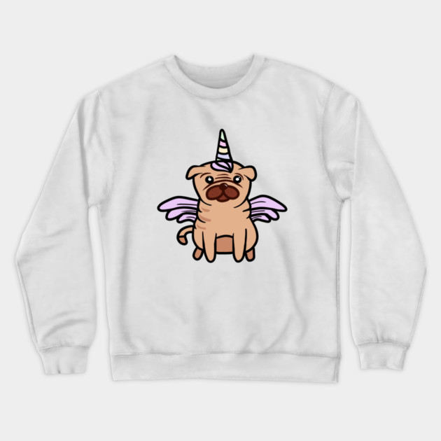 Cute Pug Unicorn Dog Lover Crewneck Sweatshirt by logiamerch