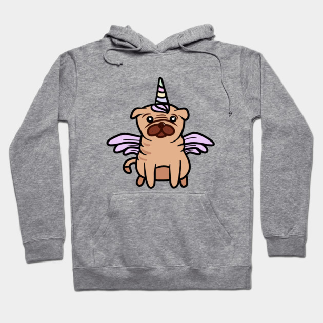 Cute Pug Unicorn Dog Lover Hoodie by logiamerch