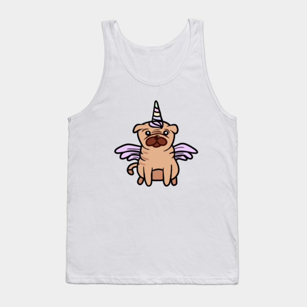 Cute Pug Unicorn Dog Lover Tank Top by logiamerch