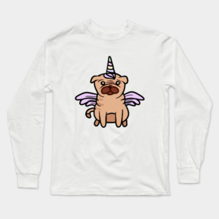 Cute Pug Unicorn Dog Lover Long Sleeve T-Shirt