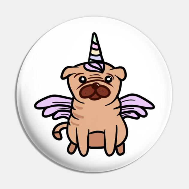 Cute Pug Unicorn Dog Lover Pin by logiamerch