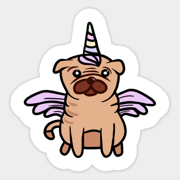 Cute Pug Unicorn Dog Lover Magnet by logiamerch