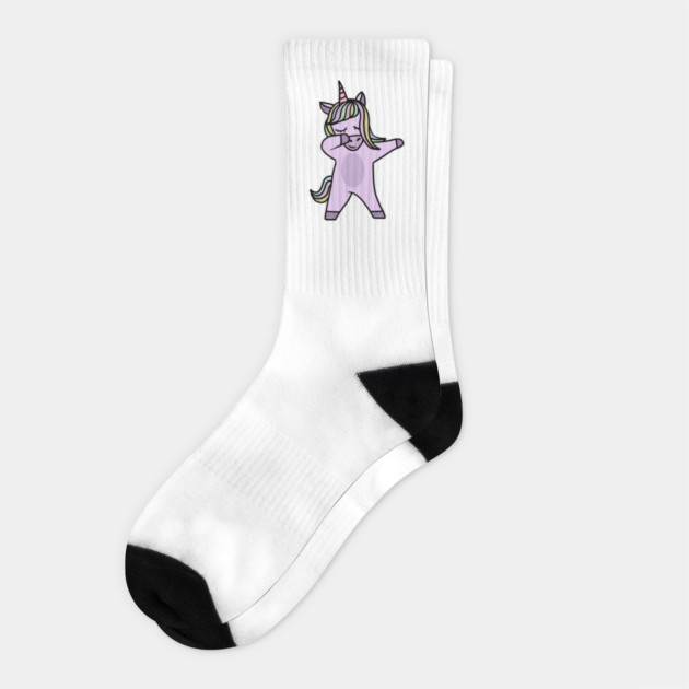 Cute Unicorn Dab Dance Dabbing Socks by logiamerch