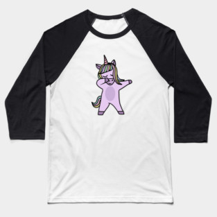 Cute Unicorn Dab Dance Dabbing Baseball T-Shirt
