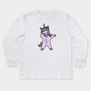 Cute Unicorn Dab Dance Dabbing Kids Long Sleeve T-Shirt