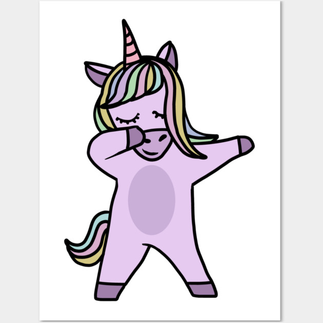 Cute Unicorn Dab Dance Dabbing Wall Art by logiamerch
