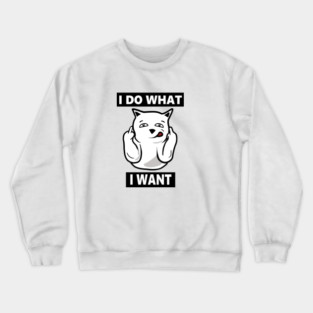 I do What I want Cat, Funny mean cat Crewneck Sweatshirt