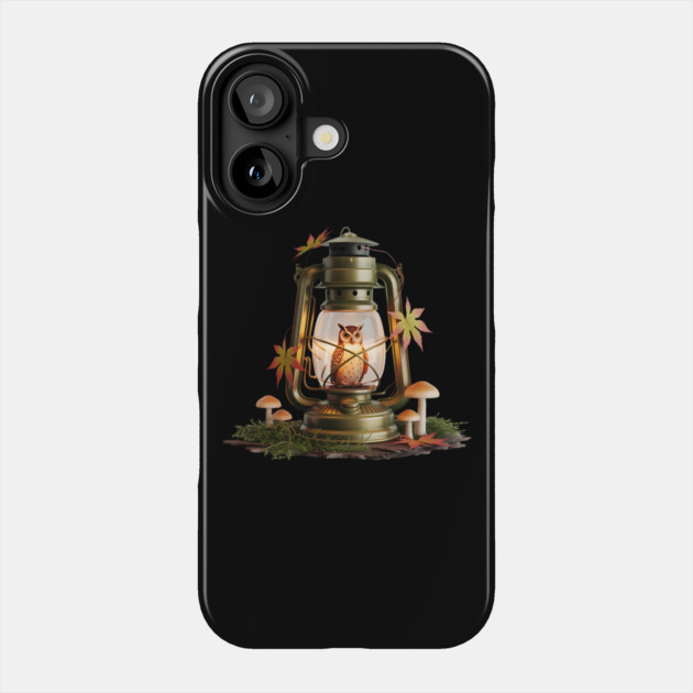 Autumn Owl in Vintage Lantern Phone Case by BirdsnStuff