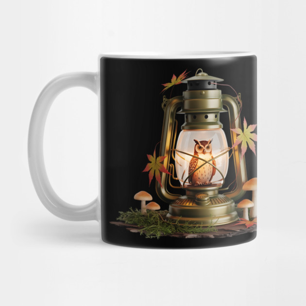 Autumn Owl in Vintage Lantern by BirdsnStuff