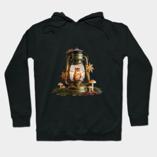Autumn Owl in Vintage Lantern Hoodie